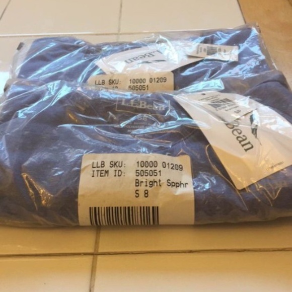 BRAND NEW girl LL Bean blue long sleeve shirt size S 8 - Picture 2 of 2